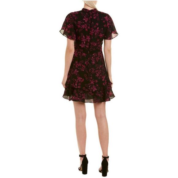 Parker Floral Mini Dress Size Medium Midnight Fleur Black Purple *flaw - Picture 3 of 15